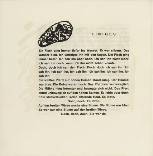 Vignette next to "A Thing or Two" (Vignette bei "Einiges") (headpiece, folio 23) from Klänge (Sounds) by Wassily Kandinsky, illustrated book, 1913
