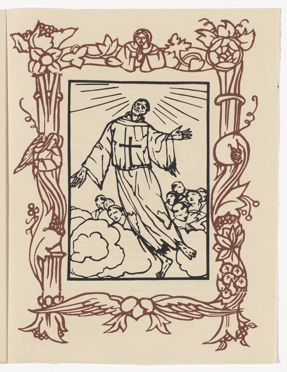 Plate (page 391) from Les Petites Fleurs de St. François (The Little Flowers of St. Francis) by Émile Bernard, illustrated book, 1928