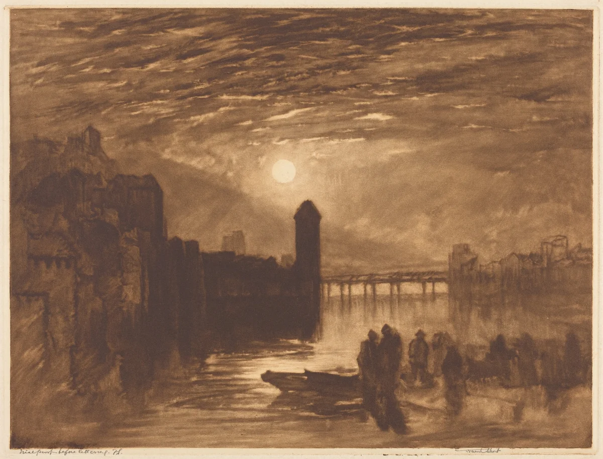 Moonlight on a River by Frank Short
Joseph Mallord William Turner, print, 1896
