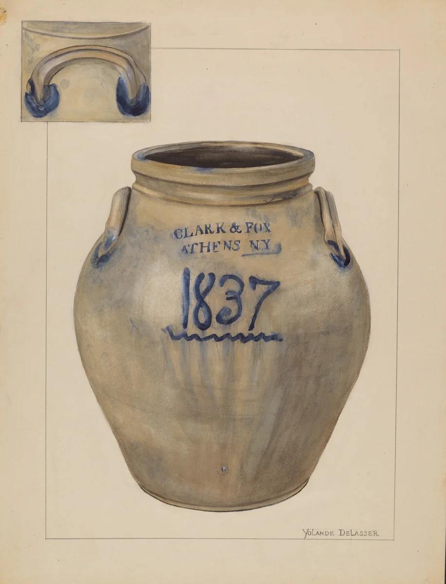 Jar by Yolande Delasser, index of american design, 1936