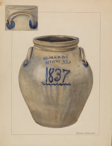 Jar by Yolande Delasser, index of american design, 1936