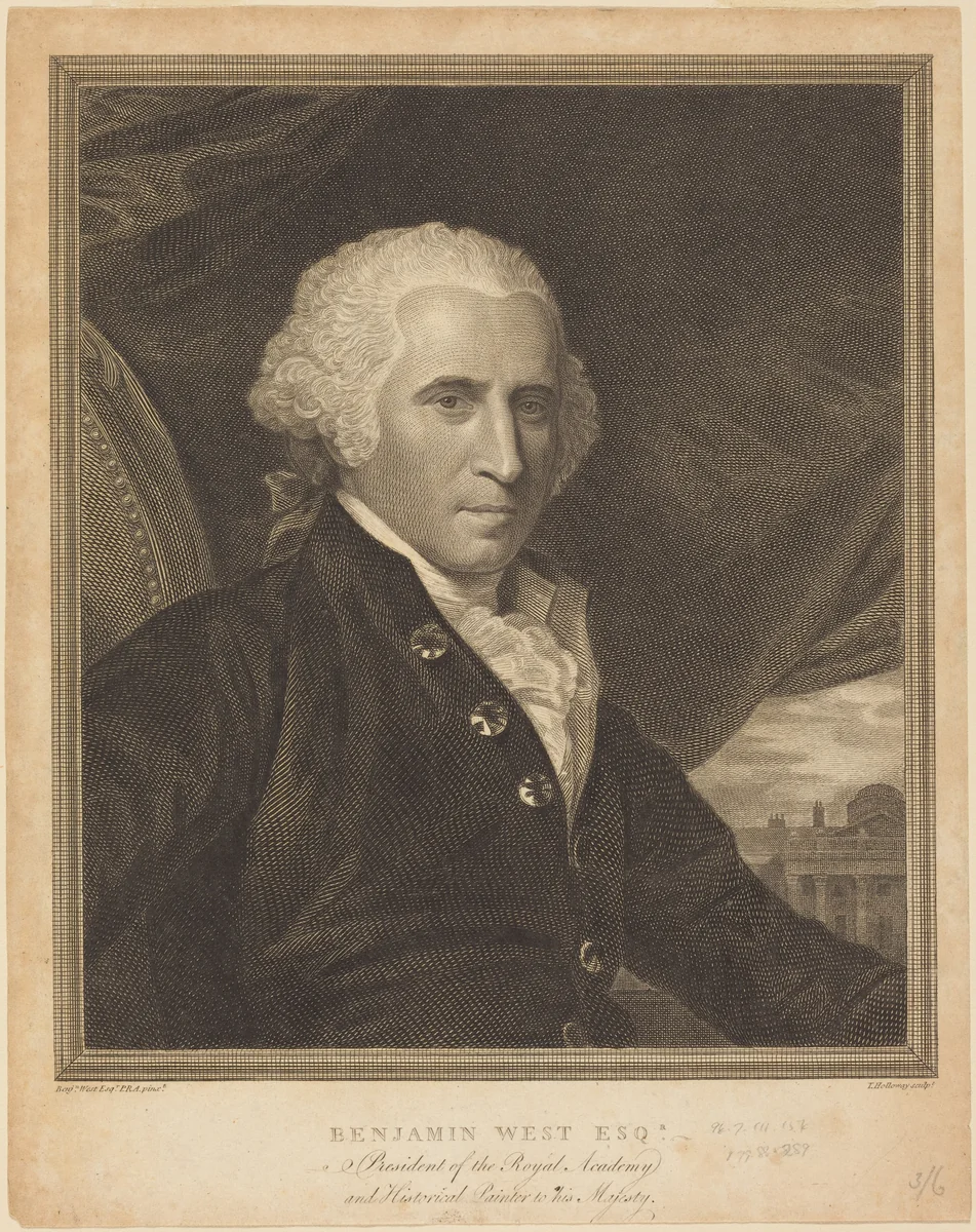 Benjamin West by Thomas Holloway, print, 1748-1827