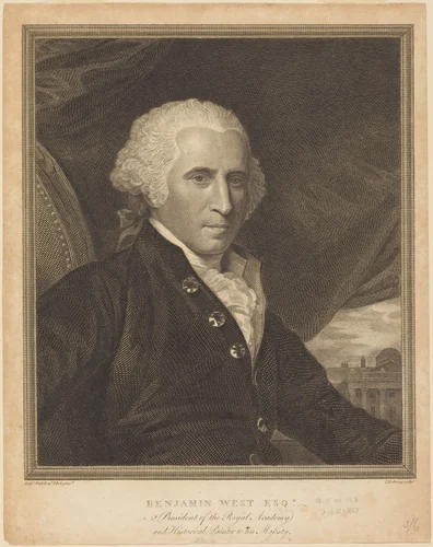 Benjamin West by Thomas Holloway, print, 1748-1827