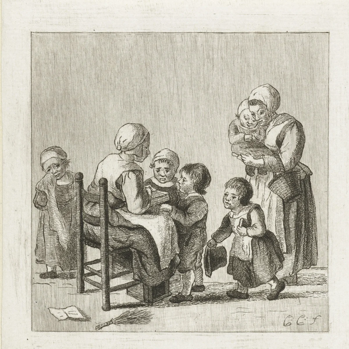 Schoolklas by Pieter de Mare, print, 1779