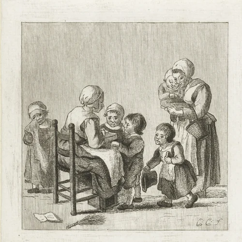 Schoolklas by Pieter de Mare, print, 1779