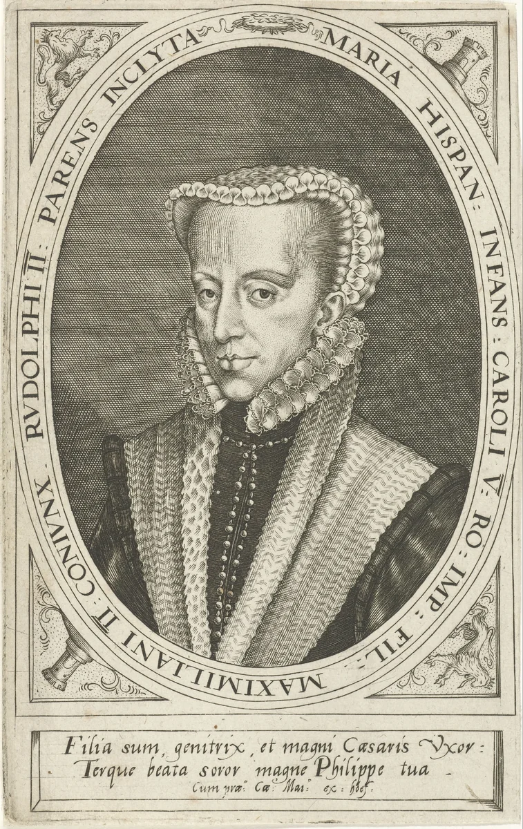Maria, koningin van Bohemen by Unknown, print, 1575-1603