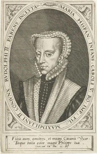 Maria, koningin van Bohemen by Unknown, print, 1575-1603