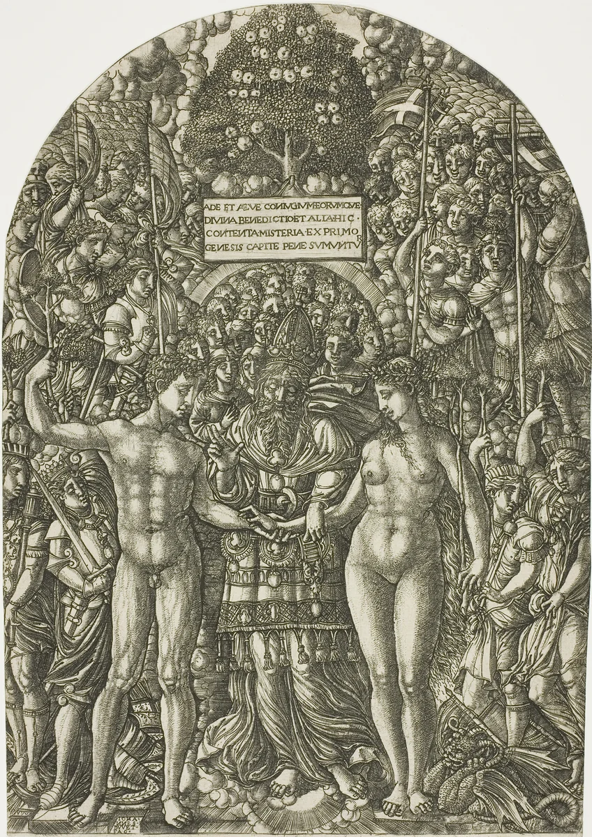 Marriage of Adam and Eve by Jean Duvet, print, 1540-1555