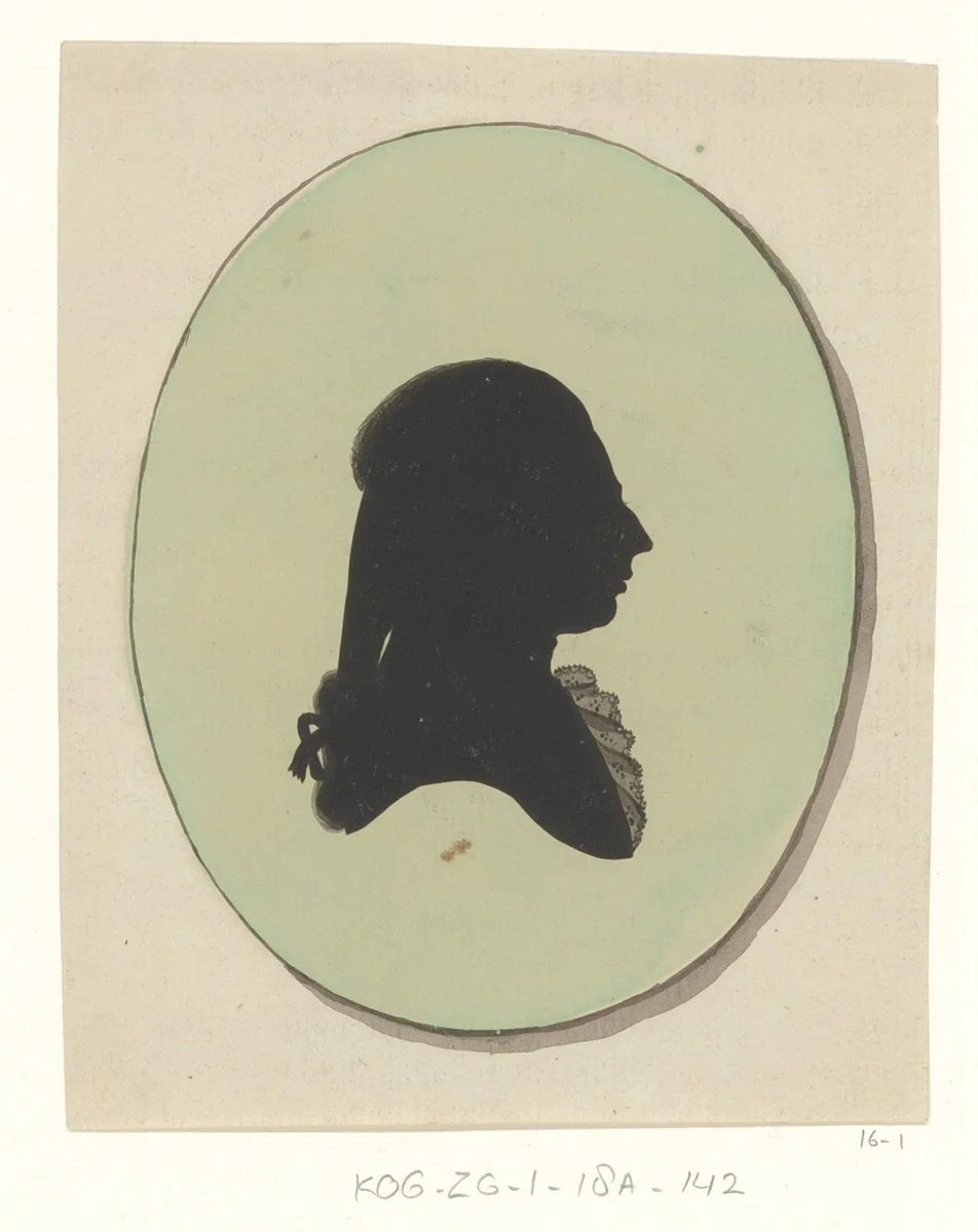 Silhouetportret van een onbekende man by Joseph Adolf Schmetterling, drawing, 1785