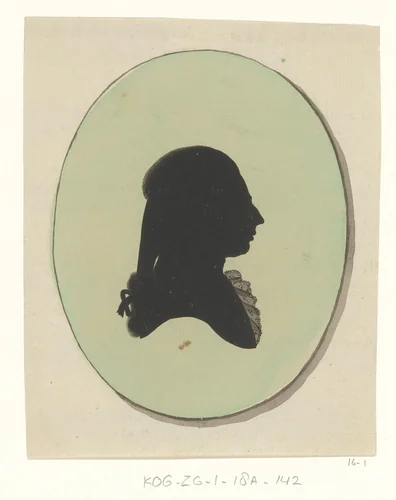 Silhouetportret van een onbekende man by Joseph Adolf Schmetterling, drawing, 1785