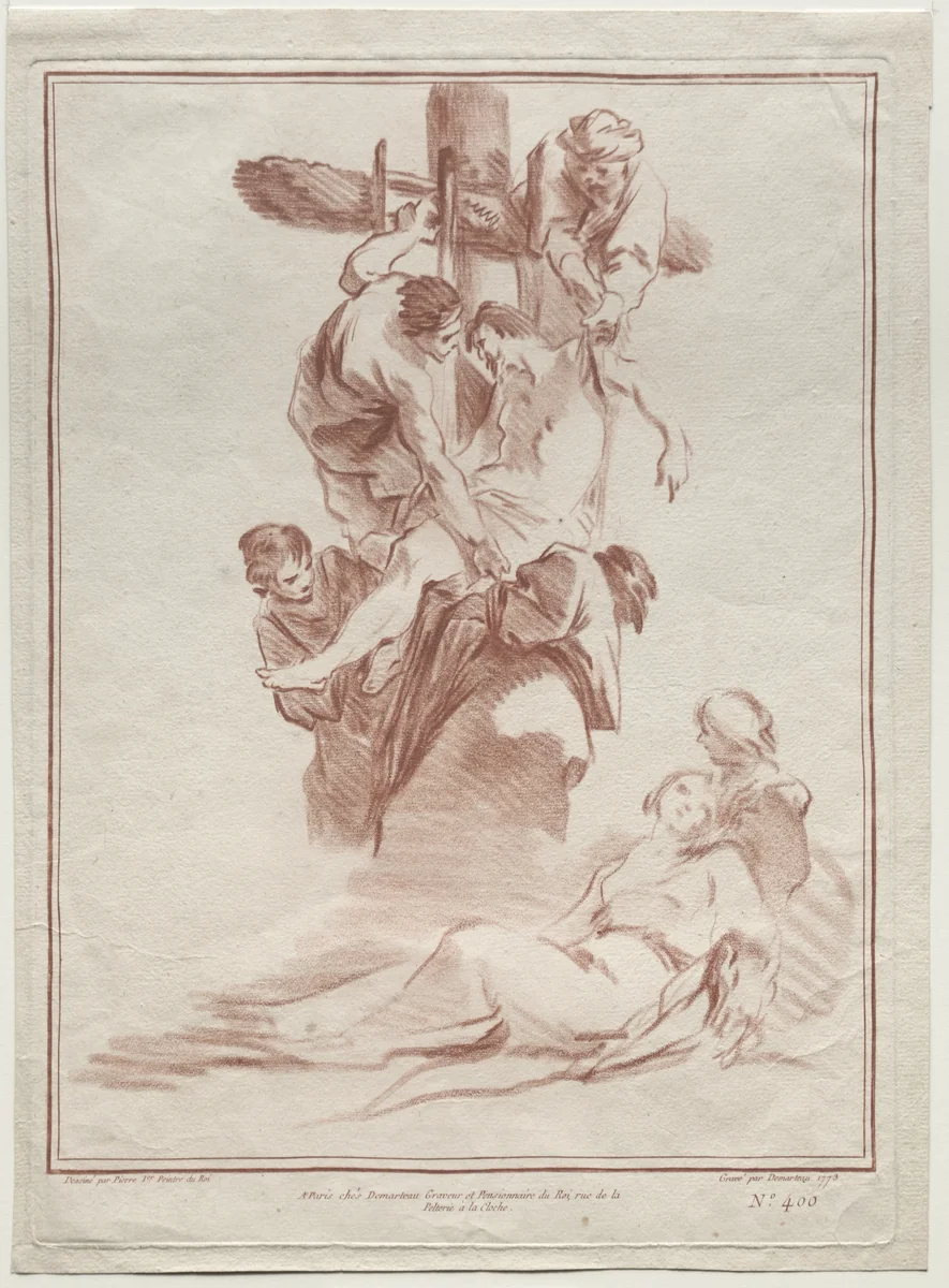 The Descent from the Cross by Jean-Baptiste-Marie Pierre, print, 1773