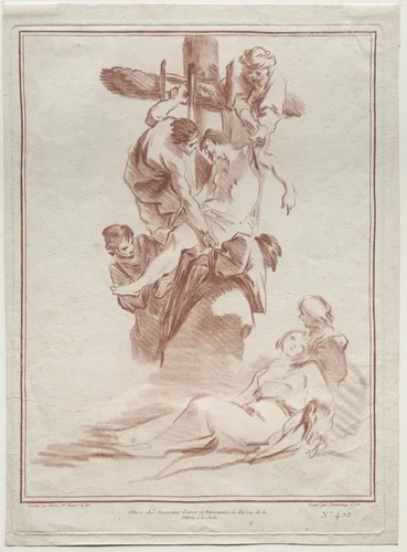 The Descent from the Cross by Jean-Baptiste-Marie Pierre, print, 1773