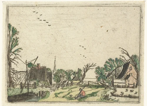 Dorp by Esaias van de Velde, print, 1614