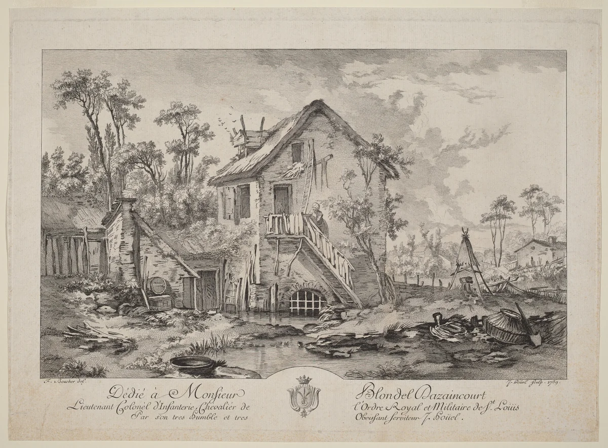 Farmyard by Jean-Pierre-Louis-Laurent Hoüel, print, 1759
