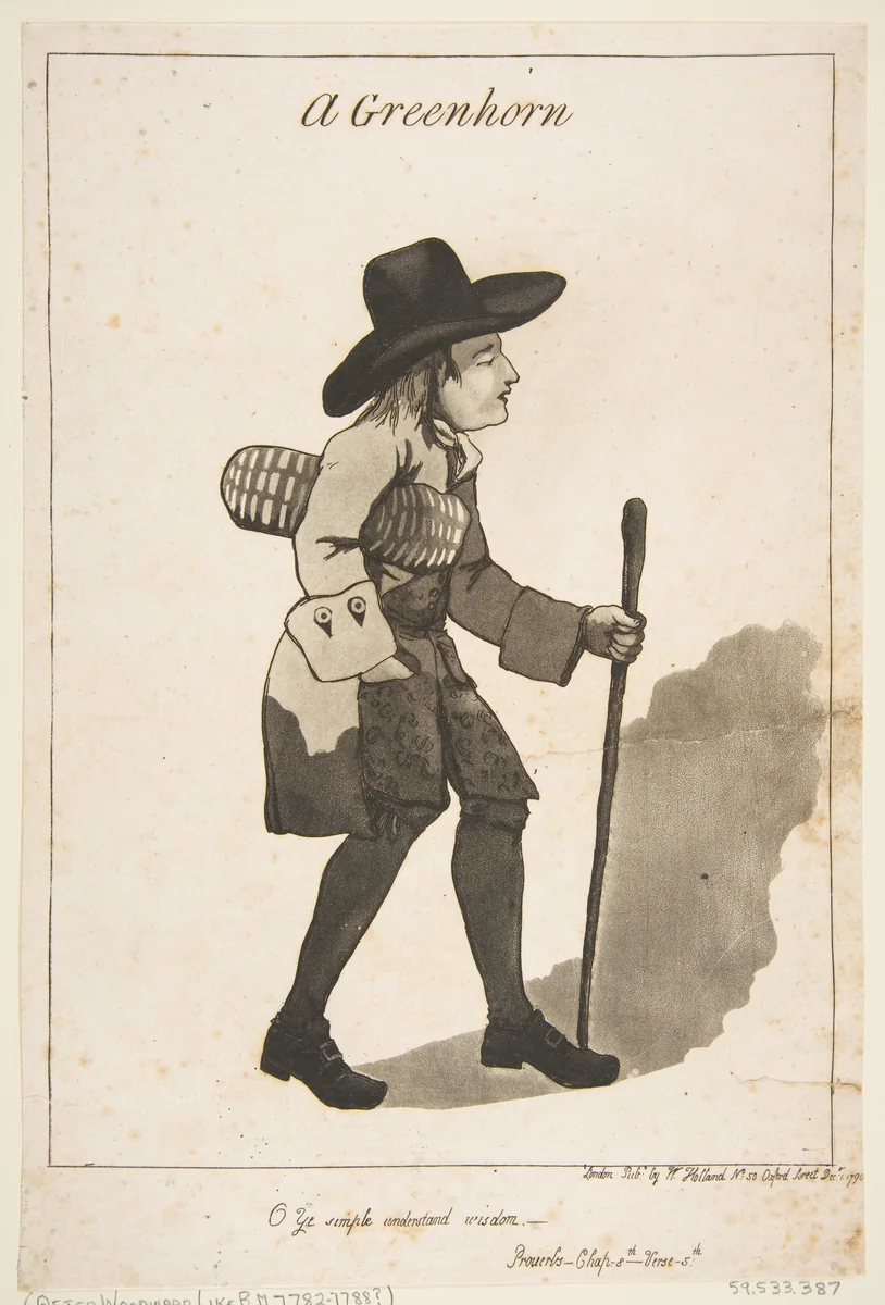 A Greenhorn by George Murgatroyd Woodward, print, 1790