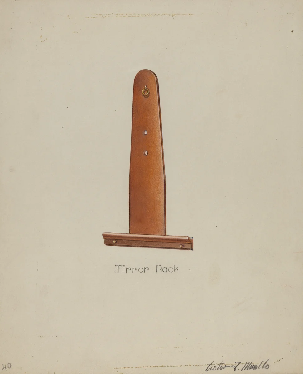 Shaker Mirror Rack by Victor F. Muollo, index of american design, 1935-1942