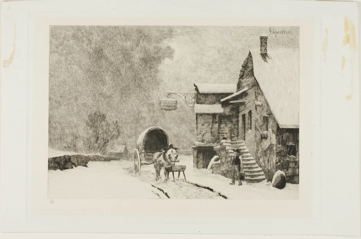 L'Auberge du soleil levant by Charles Joseph Beauverie, print, 1859-1887