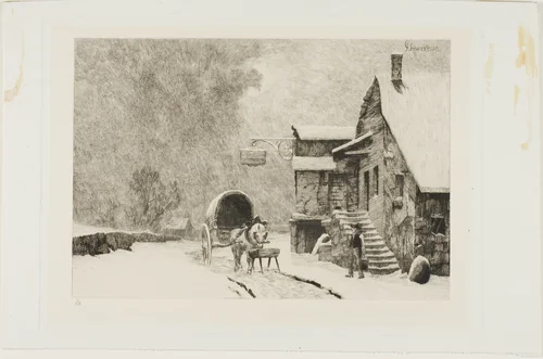 L'Auberge du soleil levant by Charles Joseph Beauverie, print, 1859-1887