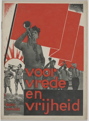 For Peace and Freedom: Three political essays (Voor Vrede en Vrijheid: Een drietal politieke opstellen) by Koos Vorrink by Fré Cohen, design, 1932