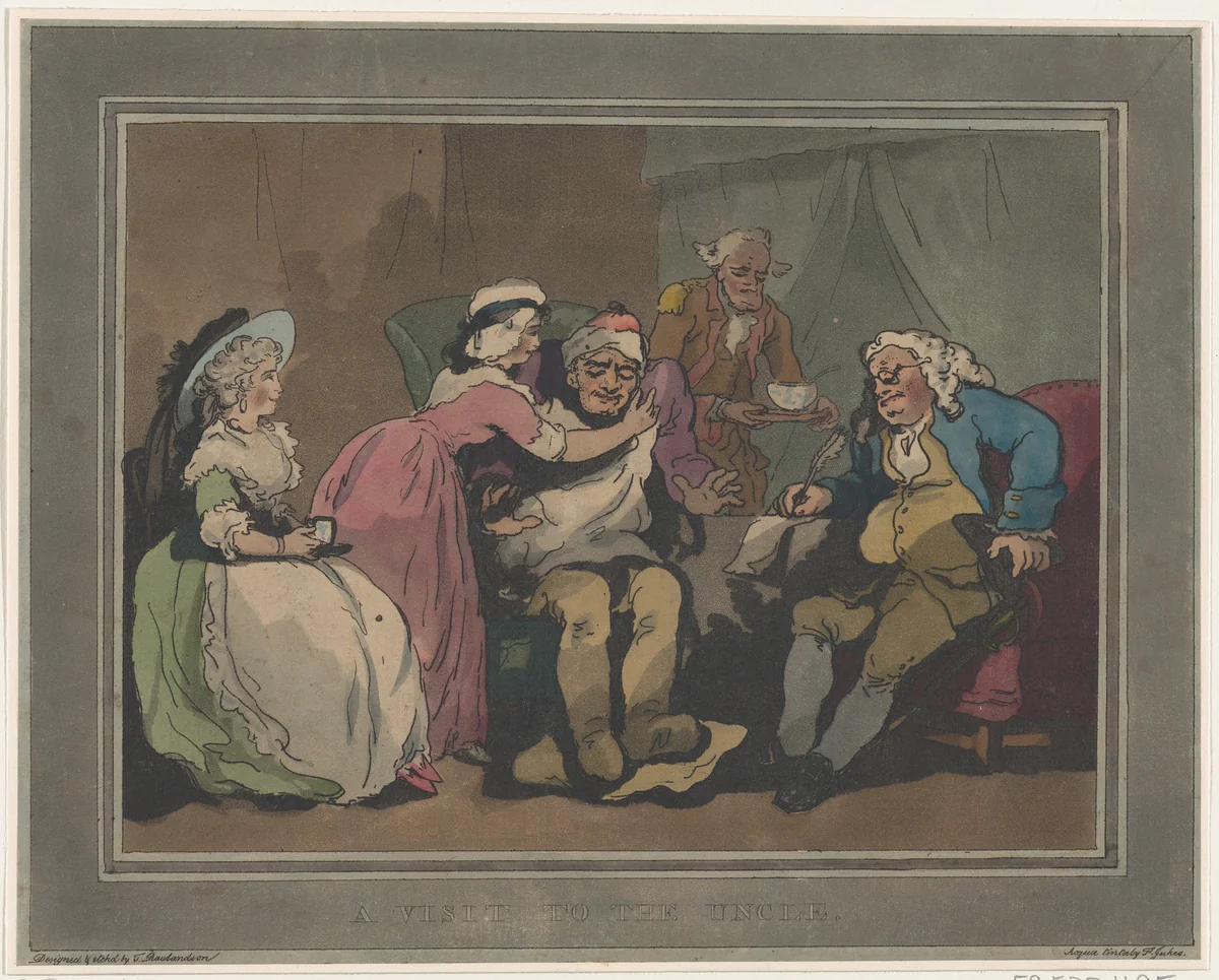 A Visit to the Uncle by Thomas Rowlandson, print, 1794