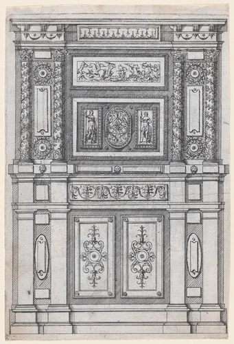 Furniture Design by Jacques Androuet du Cerceau, print, 1530-1585