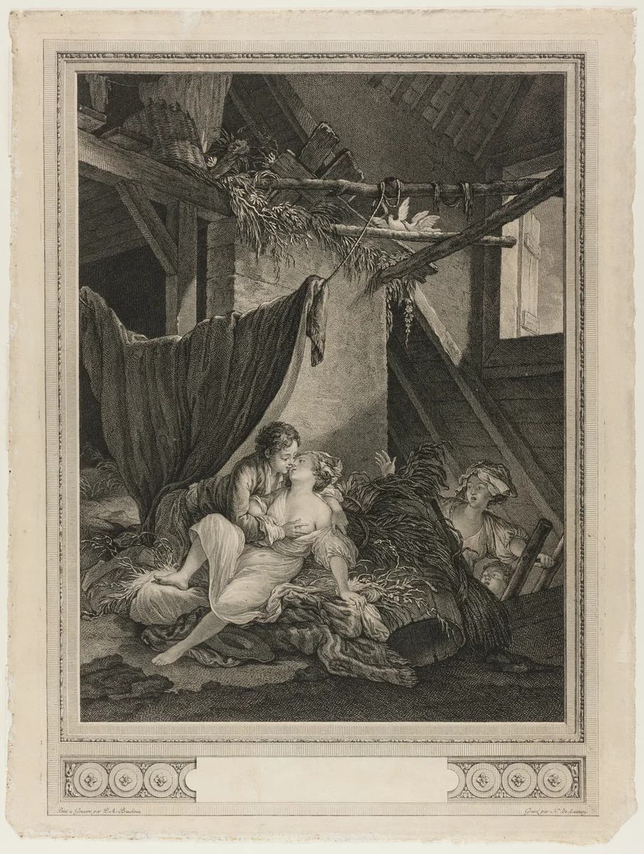 Les Soins Tardifs by Nicolas Delaunay, print, 1765-1775