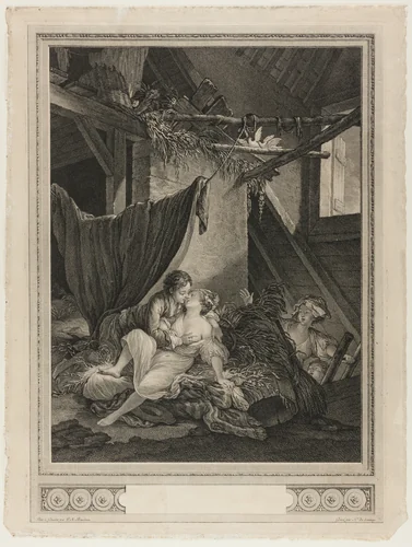Les Soins Tardifs by Nicolas Delaunay, print, 1765-1775