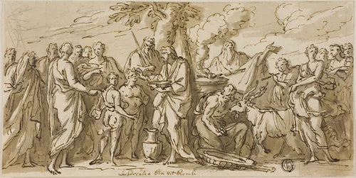 Lupercalia (recto), and Sketches of Figures (verso) by James Thornhill, drawing, 1702-1734