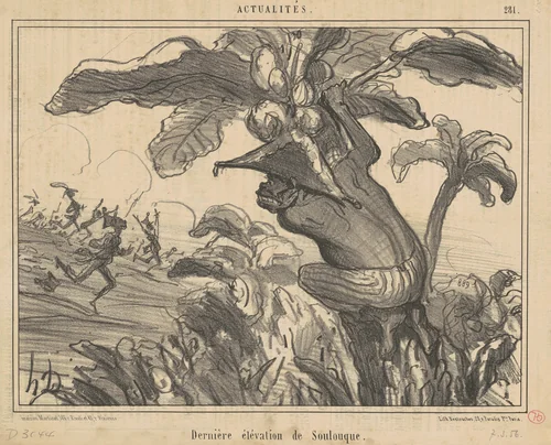 Dernière élévation de soulouque by Honoré Daumier, print, 1856