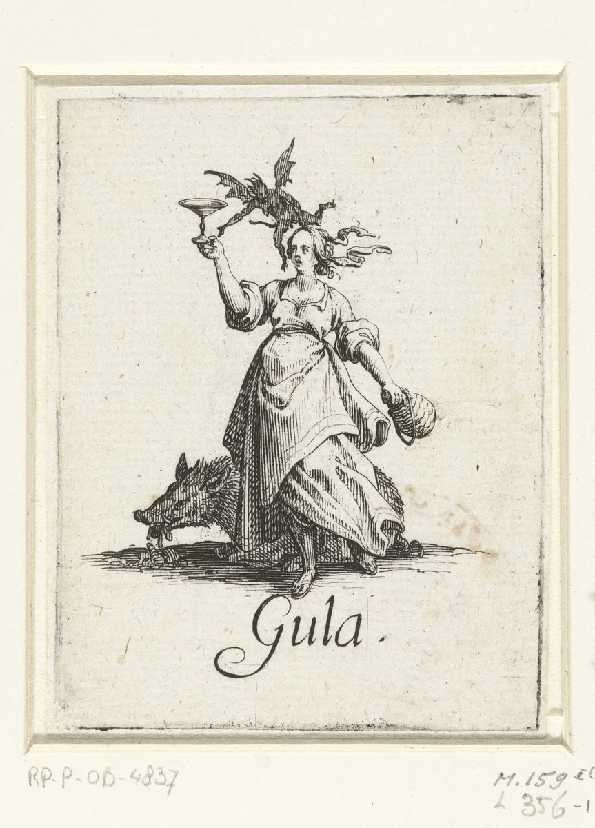 Vraatzucht by Jacques Callot, print, 1618-1625