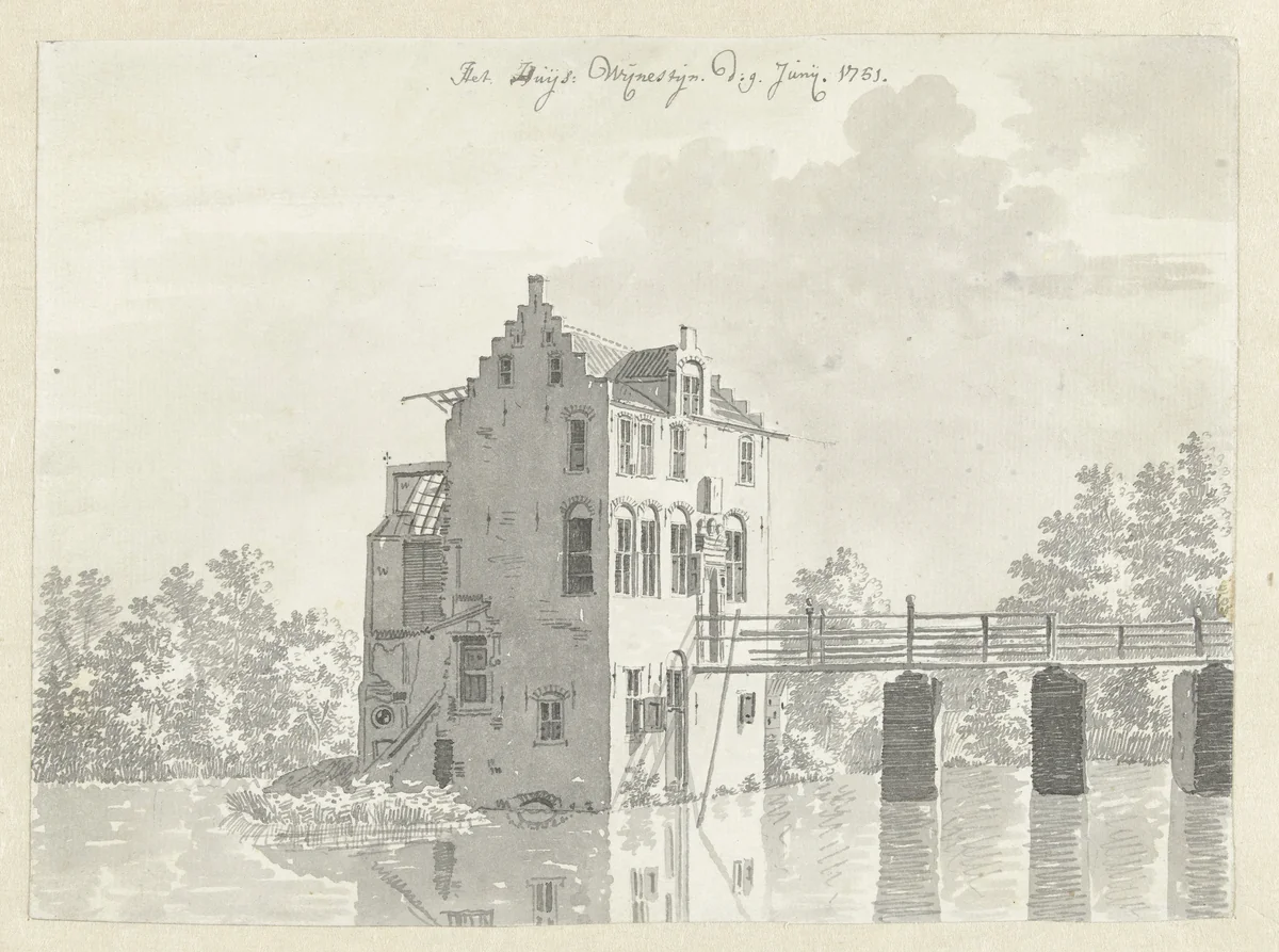 Huis Wijnestein bij Jutphaas by Jan de Beijer, drawing, 1751
