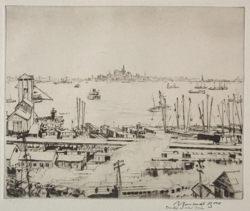 Manhattan from Staten Island by Muirhead Bone, print