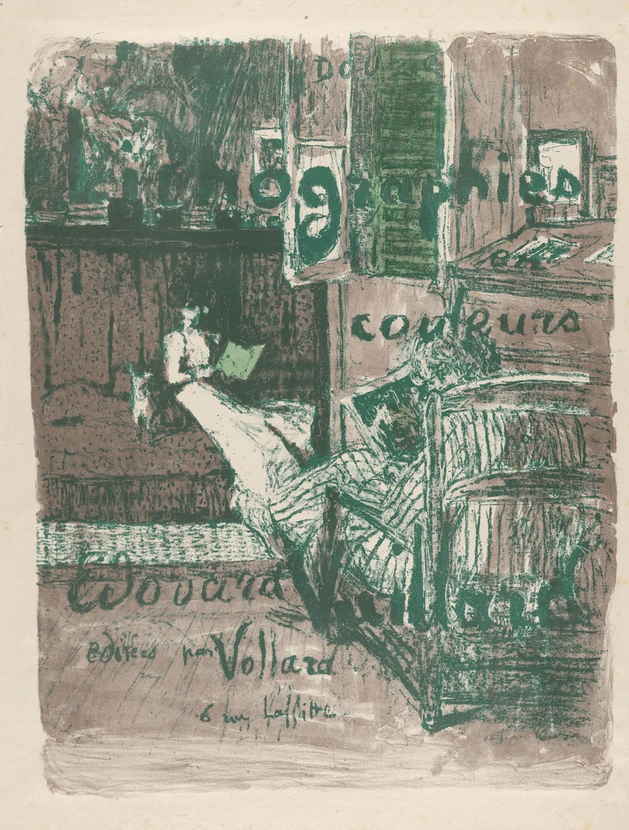 Cover for the Album "Paysages et intérieurs" by Edouard Vuillard, print, 1899