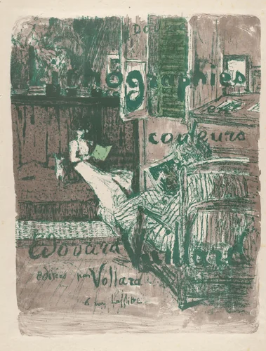 Cover for the Album "Paysages et intérieurs" by Edouard Vuillard, print, 1899