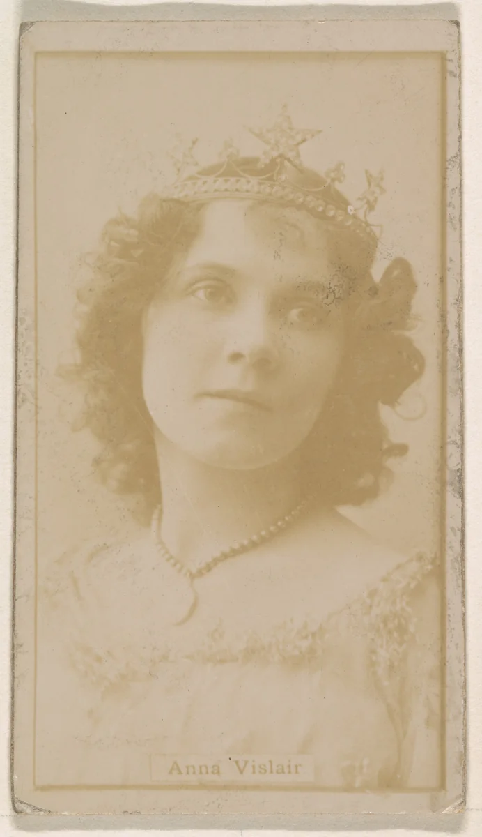 Anna Vislair, from the Actresses series (N245) issued by Kinney Brothers to promote Sweet Caporal Cigarettes by Kinney Brothers Tobacco Company, photograph, 1890