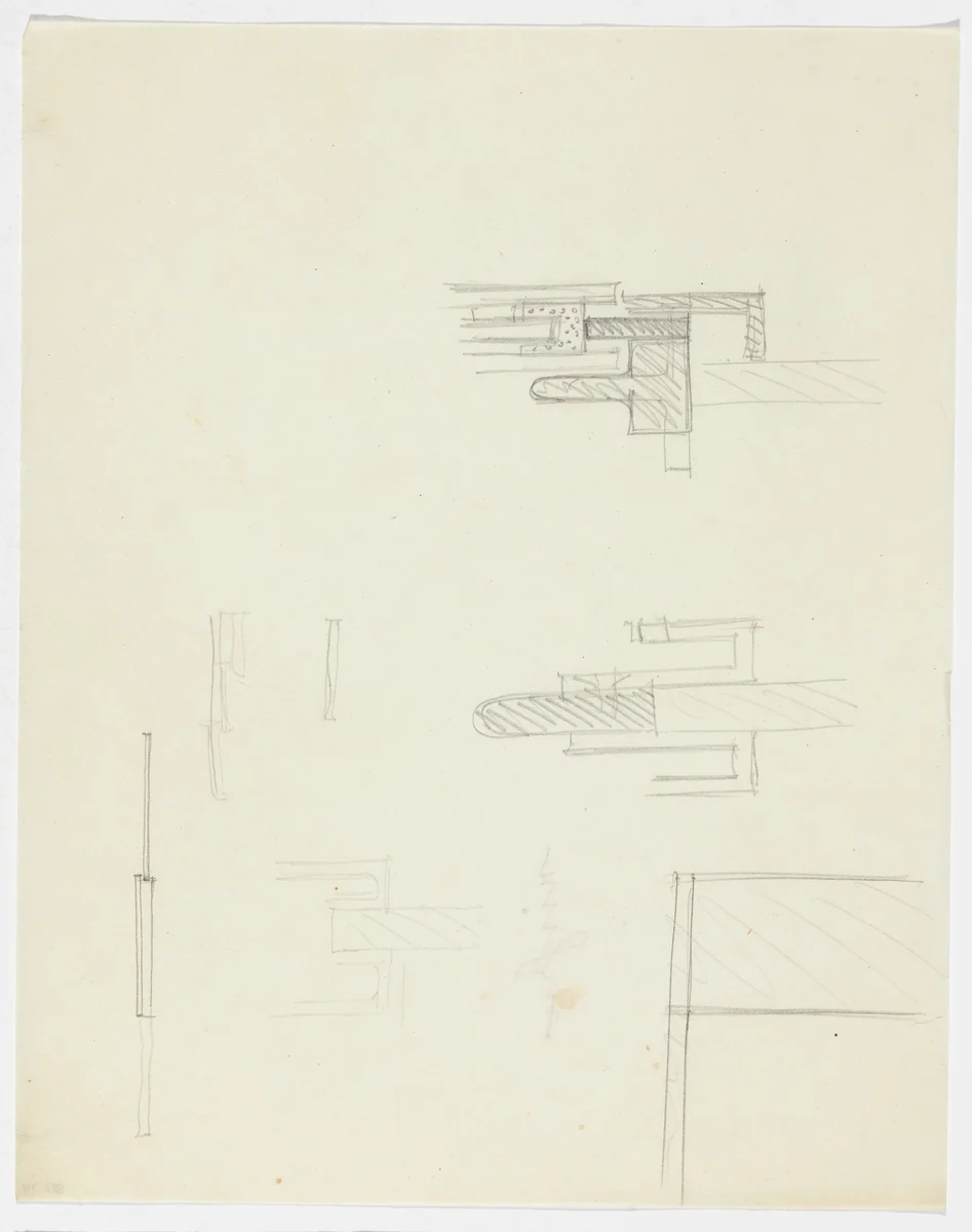Furniture Details (Elevation sketches) by Ludwig Mies van der Rohe, mies van der rohe archive, 1926