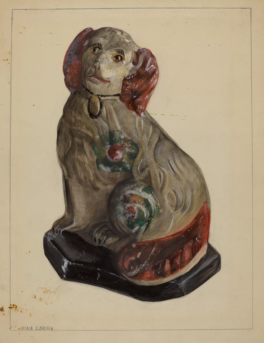 Pa. German Prince Charles Spaniel by Mina Lowry, index of american design, 1936