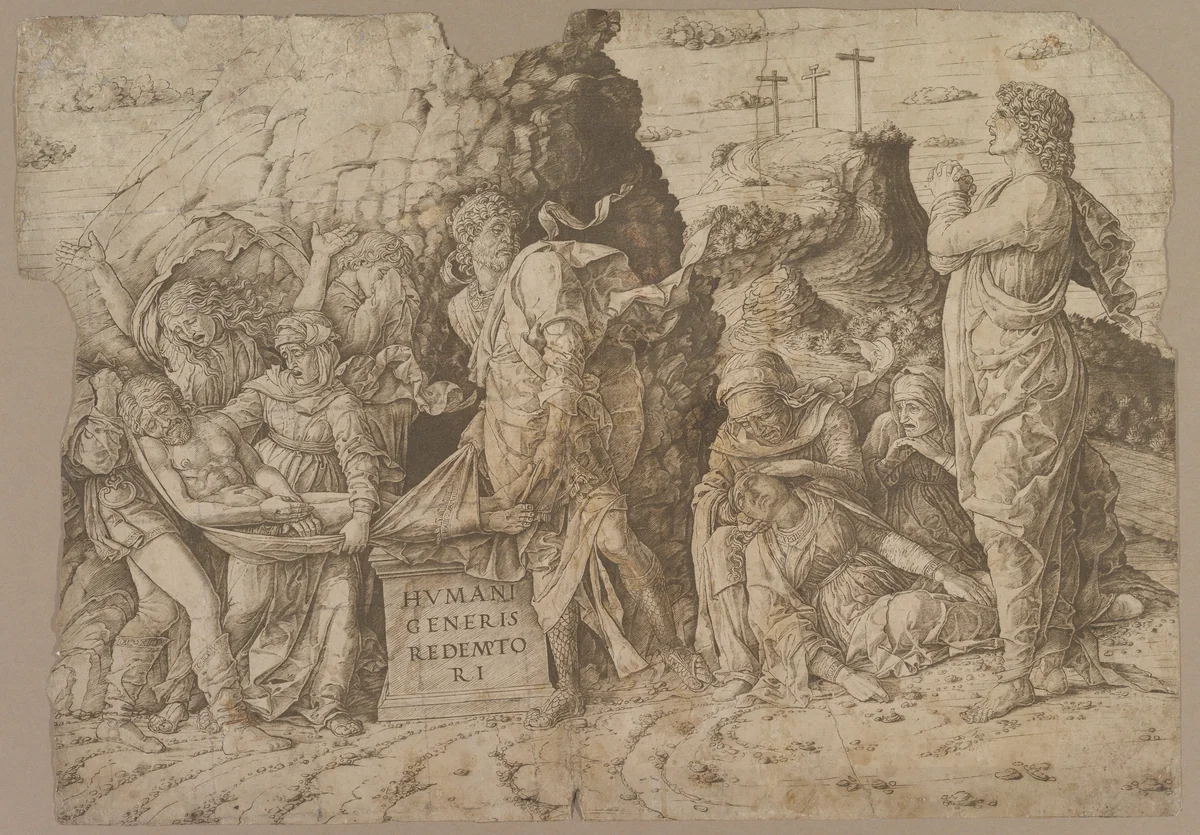 The Entombment of Christ by Andrea Mantegna, print, 1475