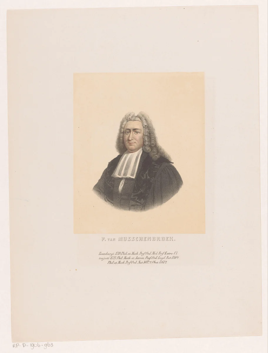 Portret van Petrus van Musschenbroek by Leendert Springer, print, 1850