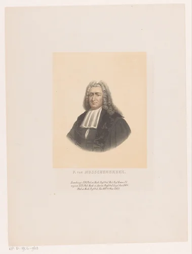 Portret van Petrus van Musschenbroek by Leendert Springer, print, 1850