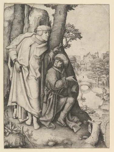 Susanna and the Two Elders by Lucas van Leyden, print, 1503-1513