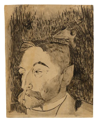 Portrait of Stéphane Mallarmé by Paul Gauguin, print, 1891