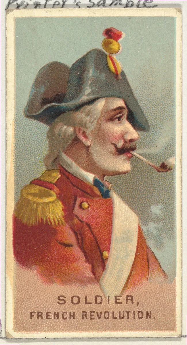 Soldier, French Revolution, from World's Smokers series (N33) for Allen & Ginter Cigarettes by Allen & Ginter, print, 1888