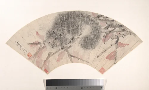 Squirrel on an Autumn Branch by Xugu (虛谷), painting, 1870-1890