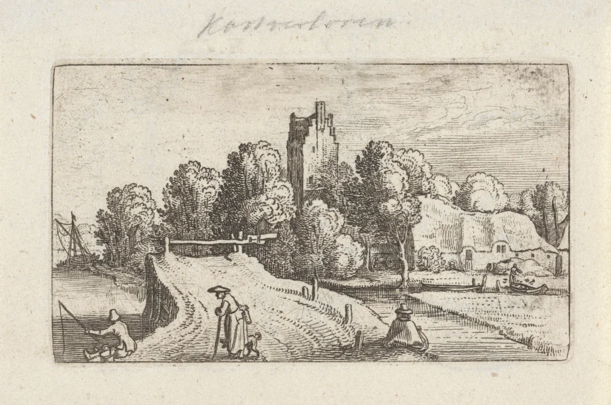 View of Kostverloren Manor by Claes Jansz Visscher, print, 1610-1612