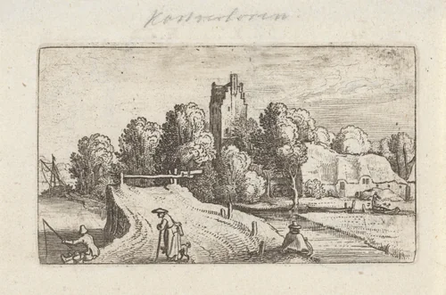 View of Kostverloren Manor by Claes Jansz Visscher, print, 1610-1612