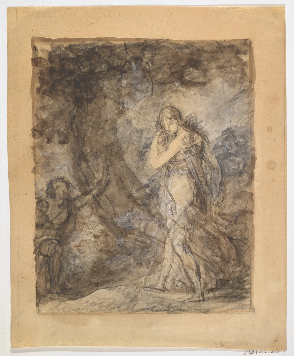 Daphnis Running toward Chloe by François Gérard, drawing, 1793-1803