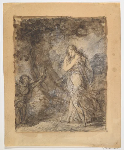 Daphnis Running toward Chloe by François Gérard, drawing, 1793-1803
