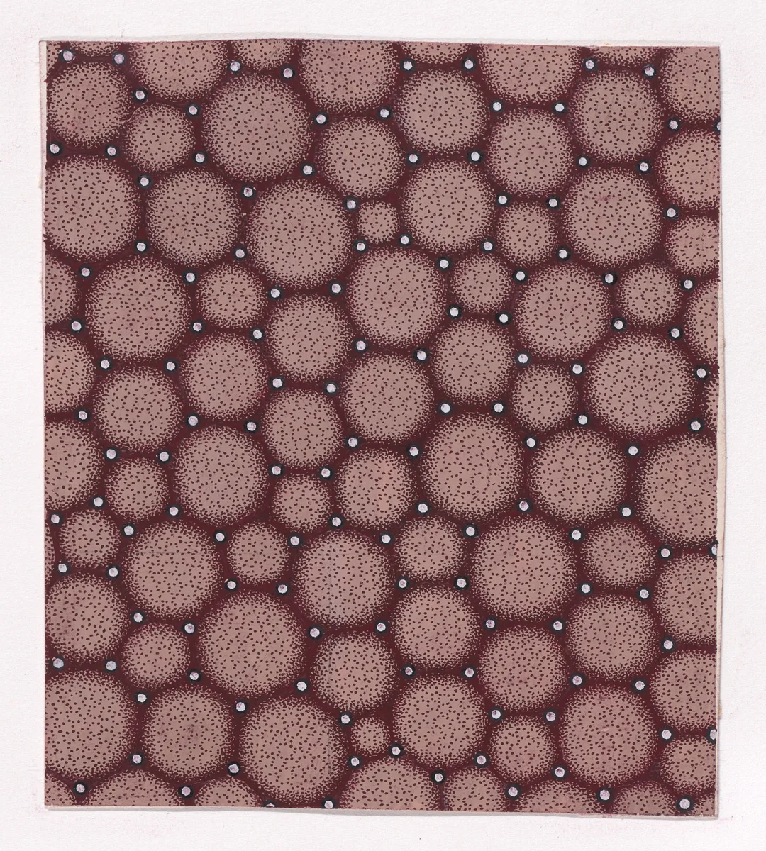 Textile Design with a Seamless Pattern of Circles and Pearls by anonymous, drawing, 1840