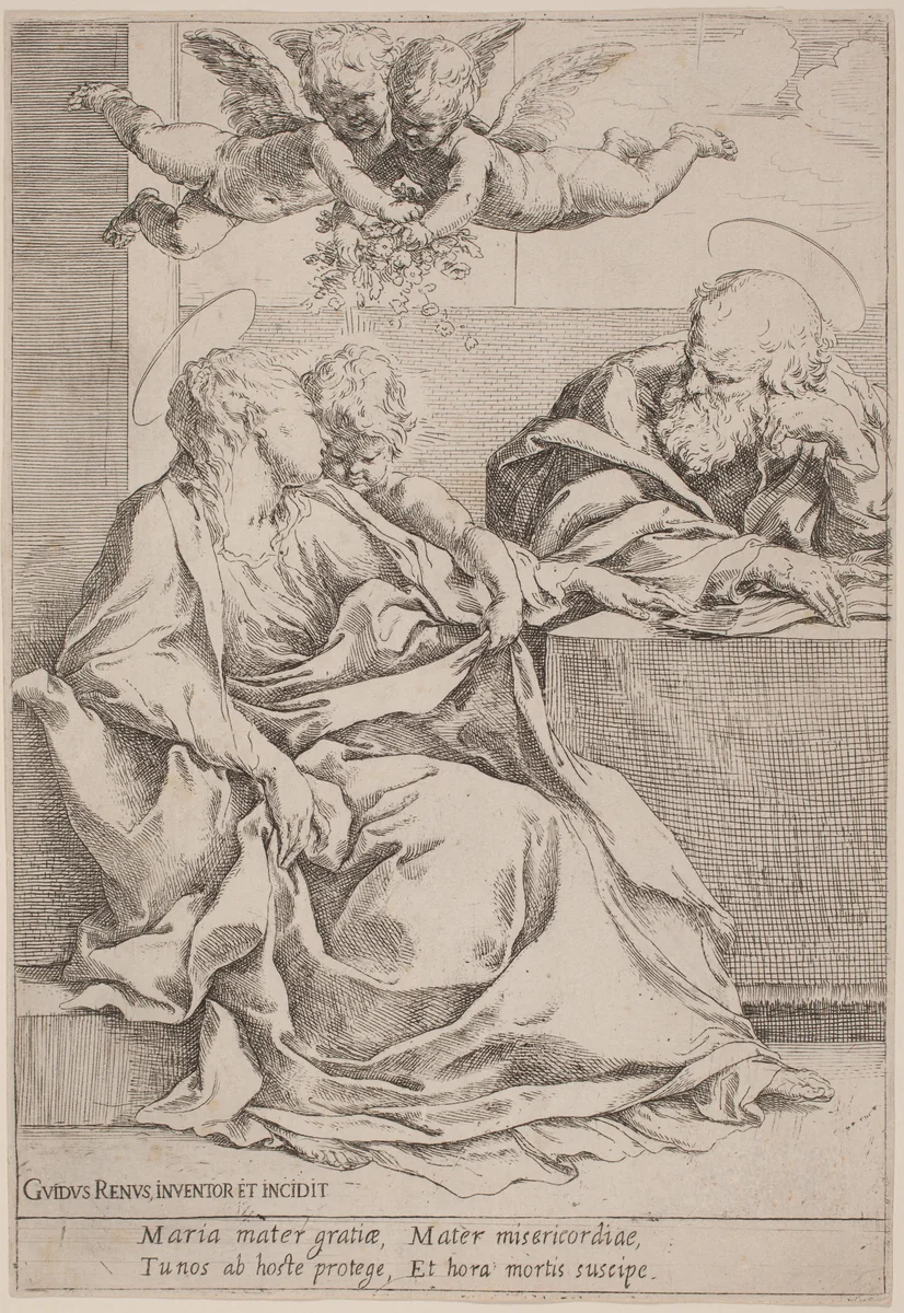 The Holy Family by Guido Reni, print, 1575-1642